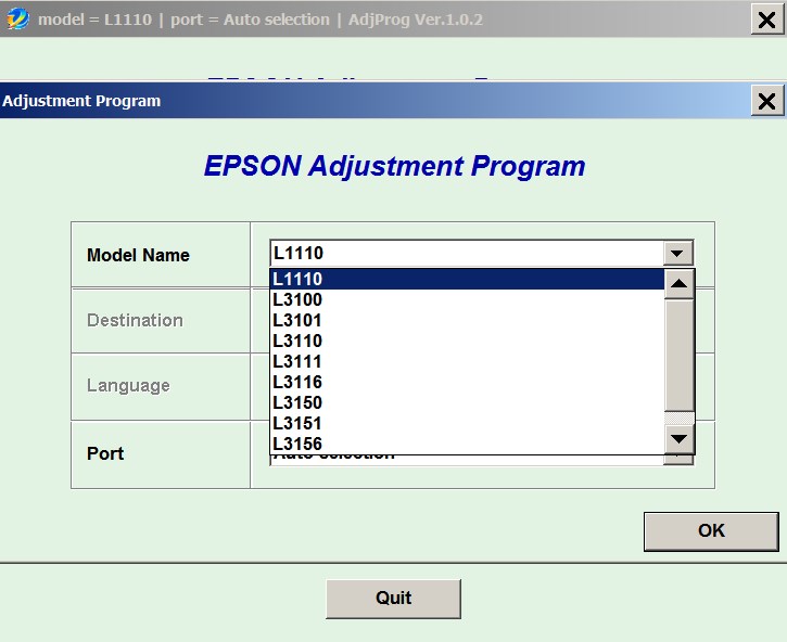 License for 1 PC for Epson <b>L1110, L3100, L3101, L3110, L3111, L3116, L3150, L3151, L3156, L5190</b> Adjustment Program Full Reset Version